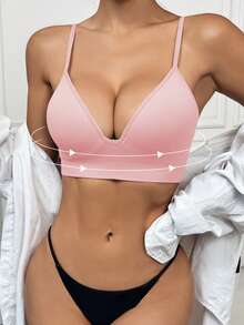 Seamless Knit Wireless Padded Comfort Push Up Sports Bra