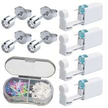 5pcs Ear Piercing Kit With Plastic Earrings For Ear Infection,Disposable Ear Piercing Gun Built-In Earrings Stud