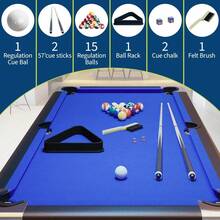 LIZHOUMIL 6 Or 7 Ft Adults Folding Billiards Table , Pool Table Set For Family Game Room, Adult Rrec Room, Basements - Blue - View 6