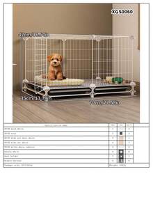 带厕所隔离的小型宠物笼，适用于室内小型犬/猫，适合泰迪、贵宾犬家庭使用