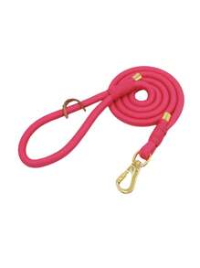 Pet Fashionable Personalized Gold Color Zinc Alloy Clasp Heavy Duty Handmade Nylon Leash For Dogs, Polyester Rope Durable Strong Dog Lead, Suitable For Large & Medium Pets, Collar And Training Accessories