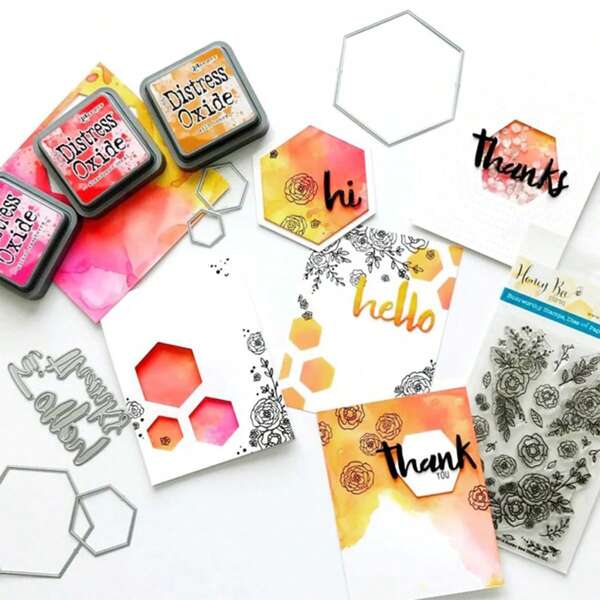 Troqueles metálicos hexagonales multi - Troquel para álbumes, scrapbooking, manualidades hechas a mano, moldes de relieve