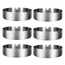 6 PEÇAS Cinzeiros Circulares Clássicos - Feitos de Aço Inoxidável, Duráveis e Elegantes com Acabamento Dourado, Design À Prova de Vento e Resistente a Quedas, Fácil de Limpar, Não Precisa de Eletricidade, Adequado para Casas, Hotéis, Cafés, Karaokês - Presentes de Feriado Perfeitos, Acessórios de Banheiro de Hotel, Itens Elegantes, Materiais Fáceis de Limpar (Dourado, Prata)