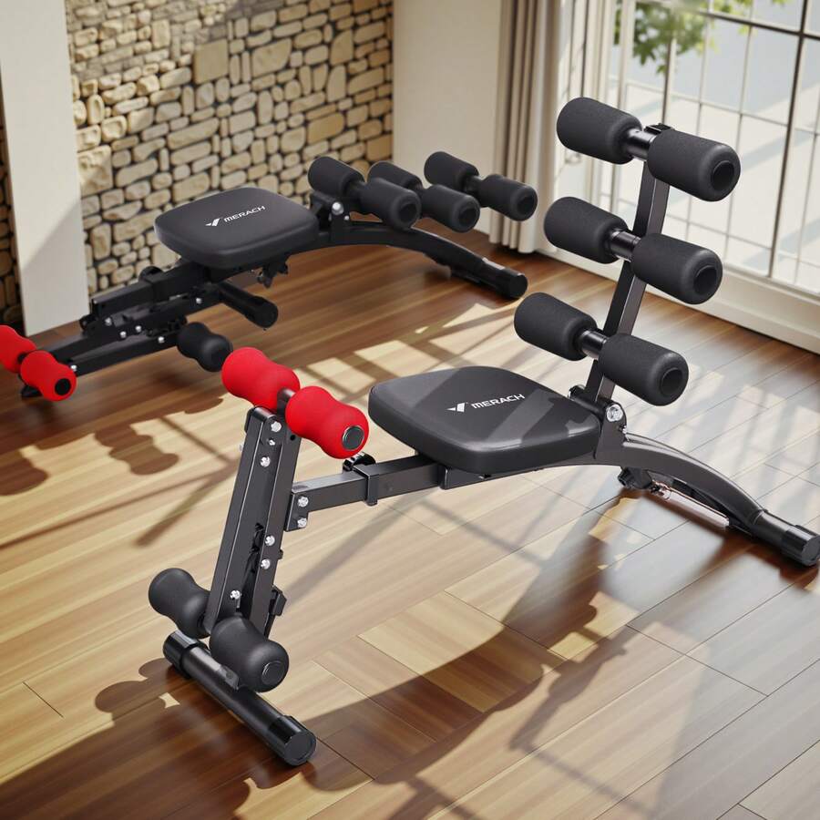 MERACH Ab Machine, Multi-Functional Adjustable Ab Trainer & Exercise Equipment, Ab Workout Bench For Home Gym Fitness, Sit-Up Machine For Abdominal Training, And Full Body Exercise Chair - 黑色 - 查看 1