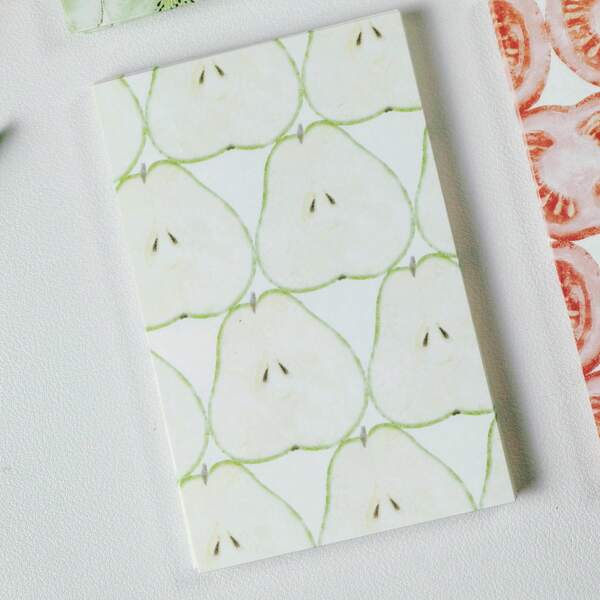 Bloc notes memorandum vintage fatto a mano, materiale per scrapbooking con elementi di frutta, notes adesivi