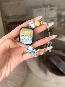 全新可爱娃娃熊表带 兼容 表带 38/40/41/42/44/45/46/49 毫米 兼容 表带 Ultra/S10/9/8/7/6/5/4/3/2/1 表带