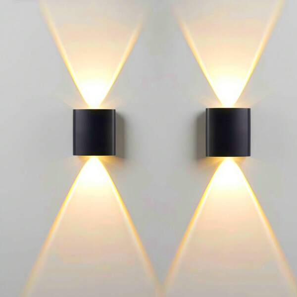 1 Pieza, Luz de pared LED moderna de patio - 2W, CA 110-260V, Luz decorativa para interiores y lámpara de pared exterior, Luz para escaleras y peldaños, Fácil de instalar, Carcasa duradera de ABS, Color de luz cálido, Adecuado para patio, entrada de villa, pasillo de hotel, balcón, pasillo, escalera, iluminación interior y exterior, parque, cerca