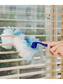 10er Pack elektrostatische Staubsaugerdüsen - Einweg-Reinigungspads für Möbel/Jalousien/Ventilatoren - Einschließlich ausziehbarer Griff (Blau)