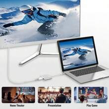 USB Hub 3 In 1 USB C To HDMI-Compatible USB 3.0 Docking Station Type-C To HDMI-Compatible Splitter HUB For  Air Converter - 灰色 - 查看 6