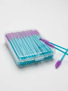 100pcs Crystal Solid Stem Eyelash Curler Brush, Eyelash Extension Makeup Tools Eyebrow Brush With Box - Multicolor - View 16