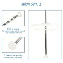 1个浴室转角置物架，高度可调节淋浴置物架（95-250厘米），带4个篮子和1个毛巾架，白色浴室收纳架，浴室装饰，生日装饰，新年礼物，情人节礼物（产品包装内附安装步骤） - 彩色 - 查看 10