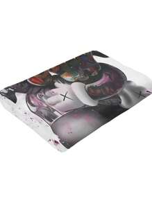 Kawss Kawaii Kaw Anime Flannel Blanket For Girls Boys, Anime Gift Cover Blanket, Cozy Plush Flannel Fleece Printed Blanket, Lightweight Plush For Bed Decoration 50x40inch