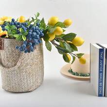 1pc/2pcs Artificial Fake Lemon With White Pot, Made Of PE Material, Tabletop Decor For School, Dorm, Office, Party, Event, Holiday, Birthday, Home, Hotel, Restaurant, Living Room, Bedroom, Wedding, Kitchen, Garden, Suitable For All Seasons, Green Decor,Fake Plants - Multicolor - View 1