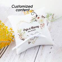 Wedding Ring Pillow, Customizable Ring Pillow, White Ring Pillow, Western Wedding Ring Pillow, Suitable For Wedding Occasions (Excluding Ring, For Display Only), Personalized Ring Holder, Square Ring Pillow, White Wedding Ring Pillow, Square Ring Cushion, Customized White Ring Pillow, Personalized Ring Pillow, Wedding Ring Pillow, Marriage Ring Pillow, Customized Name Ring Pillow, Customized Letter Ring Pillow, Customized Date Ring Pillow, 5.51in Wedding Ring Pillow