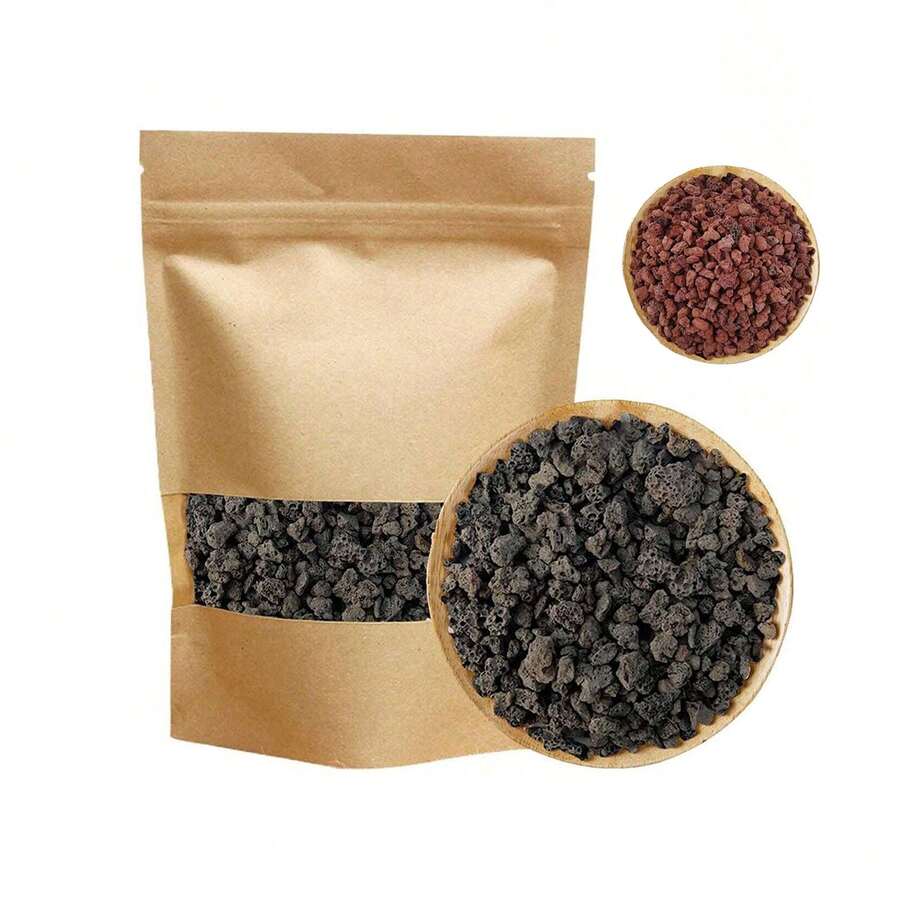 黑色火山岩土壤添加剂，适用于仙人掌和多肉植物，不含染料或化学物质，100%纯火山岩表层覆盖物，红色火山岩装饰石