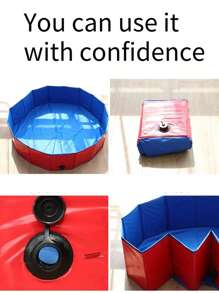 1件装可折叠PVC宠物浴缸 | 加厚材质+圆形设计+排水孔 | 适用于洗澡/戏水/临时猫砂盆