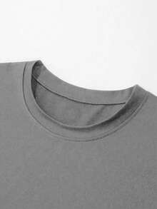 GRDR Men's Fashionable Solid Color Basic Short Sleeve Casual T-Shirt - Light Grey - View 3