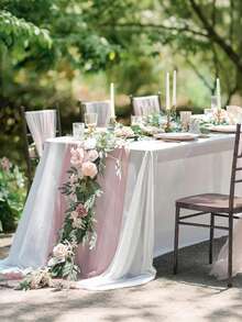 6FT Eucalyptus Garland With Flowers Greenery Floral Vine Garland For Table Decor Wedding Centerpieces - 1pc màu hồng bụi - Xem 4