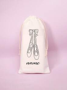 1Pc Customizable Ballet Shoes Gift Bag Soft Ballet Shoe Storage Pouch - Convenient Drawstring Bag For Latin Dance Shoes With Secure Closure - Perfect For Dance Enthusiasts,Customized Storage Bags,Easy Comfort,Delicate Romance,Travel Gift, Travel Gift For Family,New Year Glamour