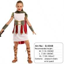 Disfraz de guerrero romano para niños, set de disfraz de gladiador unisex para Halloween - Multicolor - Ver 17