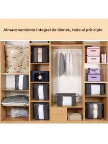 Bolsa de Almacenamiento Bolsa de Almacenamiento de Edredón Bolsa de Mudanza Bolsa Organizadora de Ropa Bolsa de Equipaje de Ropa Almacenamiento de Edredón de Tela No Tejida - Gris - Ver 7