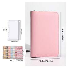 Zipper Bag Cash Storage Plan Book, Suitable For Daily Cash Storage Plans, Equipped With 10 Zipper Pockets And 12 Plan Sheets,Savings Plan,Biweekly Savings Plan,10000 Savings Plan,Savings Strategy