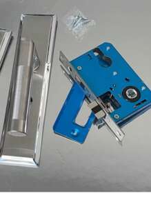 不锈钢静音门锁 - 现代防盗设计，适用于卧室、浴室和室内门，耐用可靠的安全解决方案