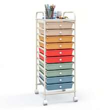 10 Drawer Rolling Storage Cart Scrapbook Paper Office School Organizer Gradient - Màu sắc của bánh Macaron - Xem 1