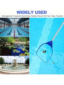 60 Inch Adjustable Pool Skimmer Net, Fine Mesh Deep Bag Leaf Catcher With 5 Section Telescopic Aluminum Pole, Plastic Frame – Ideal For Pool, Pond, Hot Tub And Fish Tank Cleaning 6pcs, Beach Essentials, Beach Accessories, Pool Float