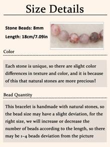 3 Pcs Natural Stone Bracelet Set For Women Self Healing Emotional Stretch 8mm Beaded Extendable Stackable Bracelet Set, Birthday Gift, Fashion Jewelry Gift With Blessing Card - 3 - View 3