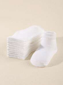 20 Paar unisex weiße Kniestrümpfe für Babys & Kinder - Lässig Kindersocken. Hautfreundlich, weich, bequem & vielseitig, perfekt für den täglichen Gebrauch, Festivalgeschenke, Reisen und Schulanfangs-Outfits - Verschiedenfarbig - Übersicht 2