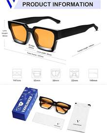 Thick Square  Retro Chunky Rectangle  Protection - C2.3 - Black / Yellow - View 4