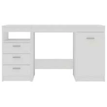 Larryhot Bureau Blanc 140x50x76 cm Bois d'ingénierie, solide et durable, facile à assembler, beau, idéal pour la décoration de la maison et les cadeaux