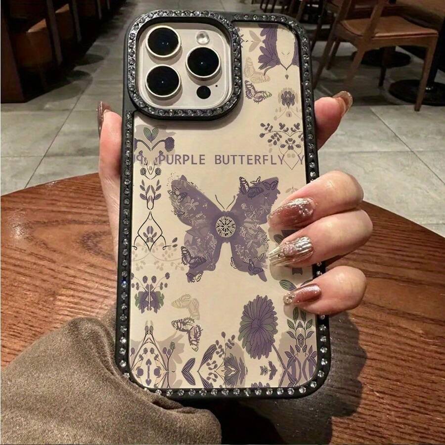 Funda para teléfono 1PC Teléfono Bling de Doble Cara, Parte Trasera Dura Suave a Prueba de Golpes, Multicapa, TPU + PC, Compatible con 16/15/14/13/12/11 Pro/Plus - Negro - Ver 1