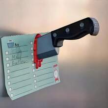 1 Stück humorvoller Messer-Magnetsaufkleber für den Kühlschrank, 3D-Fun Axt-Kühlschrankmagnet, Gott-Schwert Dekoration, mit starker Magnetkraft und nicht leicht herunterfallend, geeignet für Zuhause, Büro, Kühlschrank, Schloss, Schrankeisen-Oberfläche, einzigartiges kreatives Geschenk, perfekt als Geschenk für Verwandte und Freunde