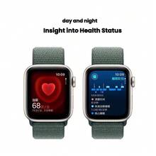 Apple SE 都會健康版GPS手錶 血氧監測 摔倒偵測 防水 超視網膜顯示器 長時間續航 多款可選 - 星光色+湖綠回環式 - 查看 4