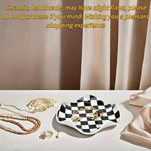 1/2 件全新陶瓷首饰盘、戒指、耳环、项链、盘子、托盘、现代可爱、漂亮、酷炫物品和黑白格纹家居装饰、珠宝托盘女士收纳整理器旅行必需品返校宿舍收纳 - 彩色 - 查看 6