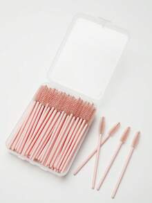 100pcs Crystal Solid Stem Eyelash Curler Brush, Eyelash Extension Makeup Tools Eyebrow Brush With Box - Multicolor - View 8