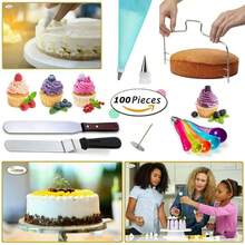 Pastry Kit 106 Pieces Stainless Steel Nozzles For Icing And Decorating Cakes And Cupcakes - Nhiều màu - Xem 5