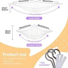 1pc Decorative Macrame Knot Hammock Stuffed Animal Storage Corner Hanging Net Rack, Mesh Hammock Cloth Decorative Storage Rack With Hooks For Bedroom, Stuffed Animal Storage Hammock Net - Stuffed Animal Corner Decorative Hammock Net - Hanging Stuffed Animal Storage Rack, Large Room Decor, Boho Stuffed Animal Net Or Large Hammock, Thanksgiving Decor, Leprechaun Storage Hammock Net (White), Home Decor, Room Decor, Wall Decor Gift - 米色 - 查看 5