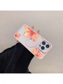 Magnetic Flower Design Phone Case Compatible With Apple 16 ProMax, Magnetic Charging 14 Pro Lens Protection Soft Silicone Transparent Minimalist Shock-Proof Case Compatible With Samsung Galaxy A15/A16/A35/A54/A55/A56/S22/S22 PLUS/S22 ULTRA/S23/S23 FE/S23 PLUS/S23 ULTRA/S24/S24 FE/S24 PLUS/S25 PLUS/S24 ULTRA/S25 EDGE/S25 ULTRA Waterproof Anti-Fall Scratch Resistant