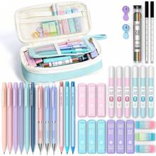 Four Candies 36PCS Aesthetic School Supplies, Mechanical Pencil Set 0.5mm, 0.7mm, 0.9mm & 2.0mm With 624 Lead Refills, Back To School Supplies Writing & Drawing, Stationary Set (Blue) - Purple - View 2