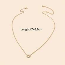 Gold Silver Simple Love Heart Charm Necklace Minimalist Wedding Party Jewelry - Gold - View 4