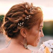 6 buc/set agrafe elegante din sticlă cu decor floral, accesorii de păr pentru mireasă și nuntă, pentru toate anotimpurile