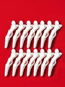 专业鳄鱼夹美发工具，适用于拉直、剪发、染发、沙龙和家庭使用 DIY 发型设计、返校、旅行度假必备品、女士发饰、光滑后梳、理发配件、吹风机 - 白色 - 查看 6