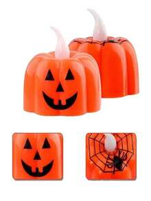 4 velas de calabaza, decoración de calabaza brillante para Navidad, fiestas y uso diario - Multicolor - Ver 11