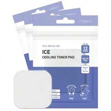 RRRDERMAL Ice Cooling Toner Pad Korean Soothing Hydrating Toner Pads With Aloe Vera After Suncare Sunburn Relief Redness Relief Vegan Square Pads Travel Kit 12 Pads 3 Pack Total 36 Pads - as pic - View 1