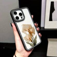 Funda para teléfono 1 pieza ElegantPale Calla Lilies Delicada floración - Funda para teléfono con purpurina de doble cara |   Bling Cover 11/ 12/ 13/ 14/ 15/ 16 Pro-Glitter Bling Cover con pegatinas de joyas |/ Regalos de cumpleaños - Negro - Ver 6