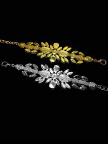 قطعة واحدة حزام سلسلة مرصع بالراين ذو لمسة معدنية بلون ذهبي عالي الجودة للسيدات