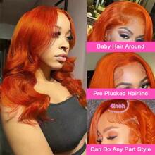 Perruque de carré plongeant 200% de densité, 14 pouces, 350 Ginder, couleur, 13x4 HD Transparent Lace Front, cheveux pré-épilés, 12 pouces Vague de corps, mélange de cheveux humains et de fibres synthétiques et de filaments protéinés. Perruque colorée, mode femme, convient pour un port quotidien ou des rassemblements